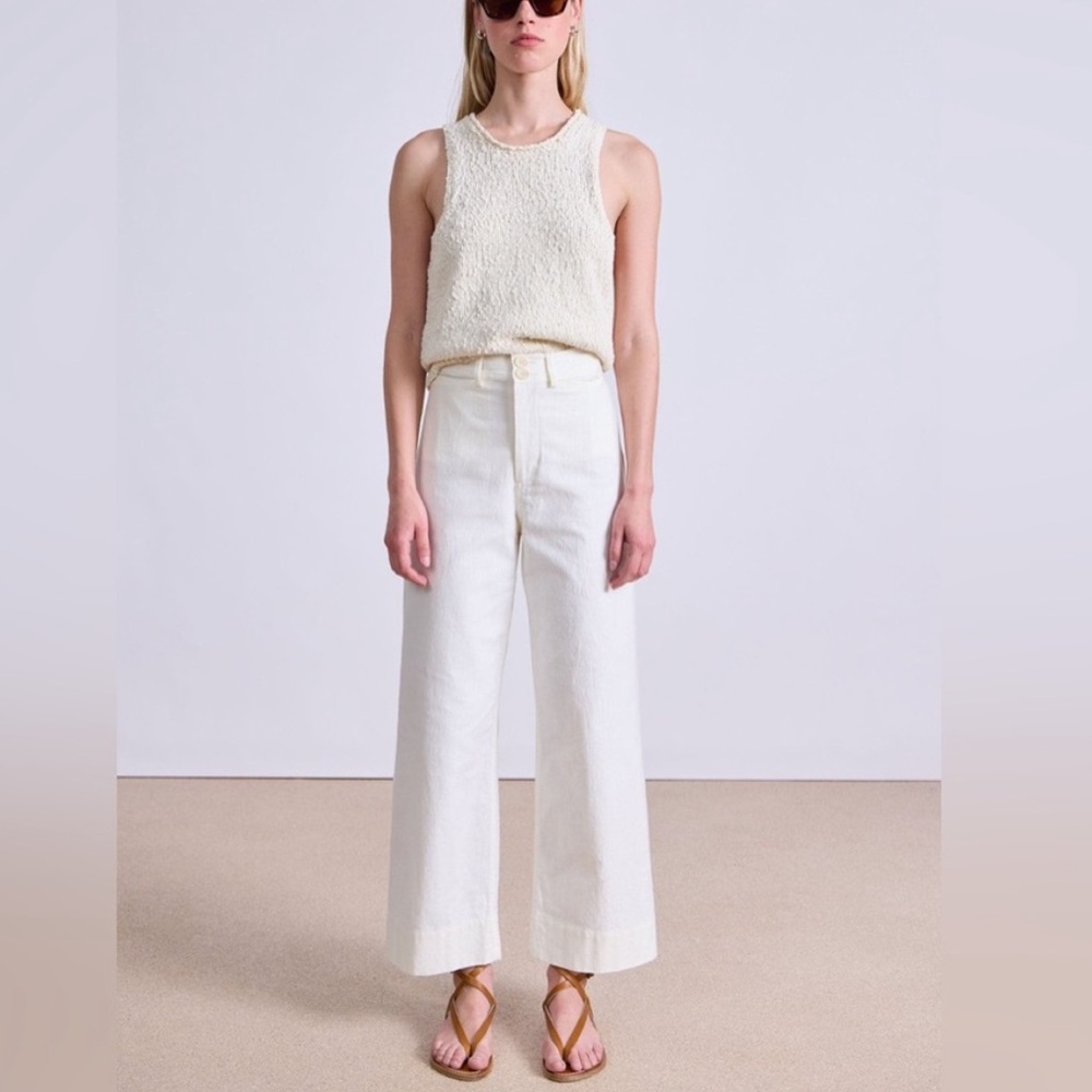 apiece apart white button top pants
